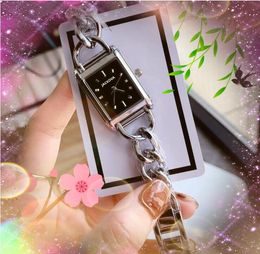 Fashion small rectangle shape dial Quartz Battery watch women popular stainless steel bracelet clock business Water Resistant Ladies luxury cute watches gifts