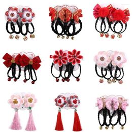 Hair Accessories Bow Grip Headdress Chinese Year Hairpins Flowers Kids Clips Children Wigs