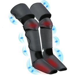 Leg Massagers Air Pressure Foot Heat Leg Massager Legs Massage Apparatus Muscle Massagers Calf Knee Pressotherapy Wrap Equipment Relaxation 231031