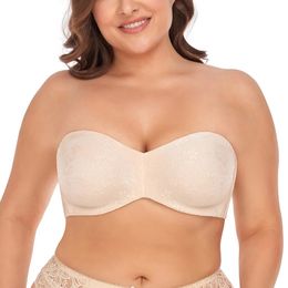 Bra's Strapless Bra Underwire Support Seemless Minimizer Bras Large Bust Unlined Bandeau Plus Size Convertible Straps 231031