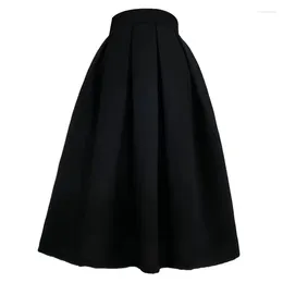 Skirts 2023 Summer Trend Korean Clothing Vintage Social Elegant High Waist Long Midi Gothic Black Skirt For OL Office Lady Work Wear