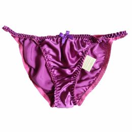 Women's Swimwear Sexy Pure Silk String Bikini Panties Size: S M L XL XXL (W27"-41")