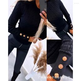 Women's Sweaters 2023 Spring Autumn Clothing Solid Colour Twist Texture High Quality Sweater Casual Fashion All-Matching Top