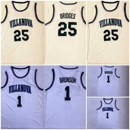 College Villanova Wildcats 25 Mikal Bridges Jerseys Basketball 1 Jalen Brunson Shirt University All Stitched Team White For Sport Fans Breathable Mens NCAA