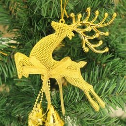 Christmas Decorations 20cmx13cm Cute Tree Deer Shape Electroplating Gold/Silve/Red Pendants Bells Birthday Party Drop Ornaments