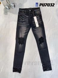 Jeans viola da uomo Designer Fashion Purole Jeans Moda donna strappata strappata Denim per uomo Jeans viola strappati Jeans dritti 9657