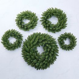 Christmas Decorations 30/40/50/60cm Green Pine Artificial Plants Christmas Decorations Hanging Wall Xmas Christmas Party Home Decor Round Garlands 231101