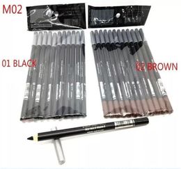 Eyes Makeup Two Way Eyebrow Eyeliner Pen Eye Lip Liner Pencil with Aloe Vera Vitamin E Brown Black2471923