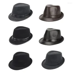 Berets Vintage Fedora Hat For Adult Felt Panama Magician Cap Woolen JazzHats Cosplay Costume Women Men Party