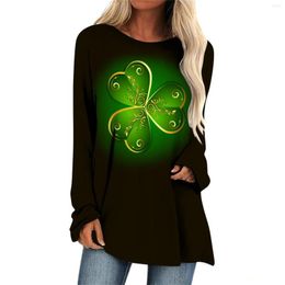 Women's Blouses Leaf Print St. Patrick's Day Women Shirt Autumn And Summer Crop Tops Harajuku Sexy Camisas De Mujer