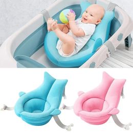 Bathing Tubs Seats Cute Non-Slip Bathtub Mat Foldable Air Cushion Baby Bath Net Bath Seat 231101