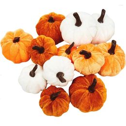 Decorative Flowers Mini Artificial Flannel Pumpkin Decor Simulation Colorful Cloth Ghost Festival Halloween Party Thanksgiving Day