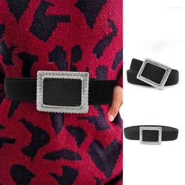 Belts Delicate Square Buckle Waist Belt Women Rhinestone Wide Waistband For Woman Shirt Blouses Coat Decor Wholesale