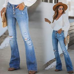 Women's Jeans 2023 Early Spring Micro European And American Ripped Flared Trendy Style
