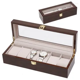Watch Boxes Wood 6 10 Slots High Class Box Storage Case Collection Display Of Organisation Table Cassette Sunroof Luxury