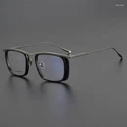 Sunglasses Frames Vintage Titanium Acetate Optical Glasses Frame Men Large Oversized Square Eyeglasses Male Full Rim Myopia Prescription