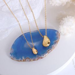 Pendant Necklaces Korean Fashion Water Drop Necklace For Women Accessories Stainless Steel Gift Girlfriend Chain Gold Plated Jewellery