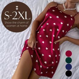Women's Sleepwear Fashion Ladies Lace Sexy Sling Nightdress Women's Lingerie Satin Cup U-neck Nightwear Homewear