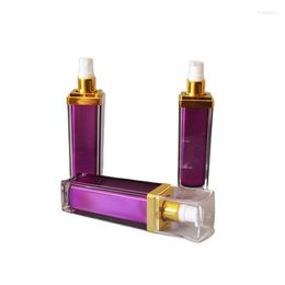 Storage Bottles 50ml Purple Patel Shape Acrylic Press Pump Lotion/emulsion/serum/foundation/UV Sunshine Protect Skin Care Cosmetic Packing