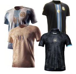 S-4XL 3 stelle Argentina maglie da calcio commemorative 2023 kit uomo bambino 20 21 22 23 Maillots de foot Maradona DYBALA MESSIS MAC ALLISTER uniforme maglia da calcio speciale