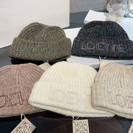 Ball Caps Fashion wool knitted hat for women designer loewe Beanie cap Winter cashmere woven warm hat for Lamb wool fisherman hat Fashion hats for men and women