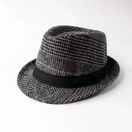 Berets Autumn Winter Men Jazz Hat British Style Tweed Fedoras For Male Retro Classic Version Chapeau Gorras Cap