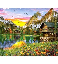 Oil Painting By Numbers On Canvas With Framed Landscpae Digital Colouring Drawing Paintings Number Home Decor4811594