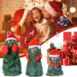 Plush Dolls Electric Christmas Tree Doll Plush Toy Xmas 360 Degree Rotation Christmas Tree Dancing Singing Doll For Children Christmas Gift 231031