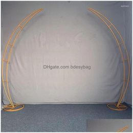 Decorative Flowers Wreaths Decorative Flowers 2Pcs Outdoor Lawn Wedding Artificial Flower Display Stand Garden Floral Arches For Gra Dhf0T