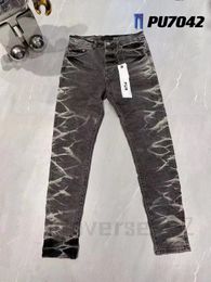 New High quality Mens Purple Jeans Designer Jeans Fashion Distressed Ripped Denim cargo For Men High Street Fashion blue Jeans women's Mens rock revival JeansWSHE