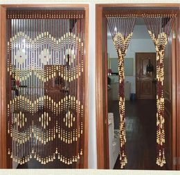 Curtain Beads for Doorway Wood Bamboo Handmade Partition Divider Living Room Bedroom String Wave Fringe Curtains Home Decor 231101