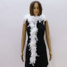 2 Meters Turkey Feather Boa 40 Grams Natural White Marabou Feathers Scarf for Party Dress Decoration Plume Trimming Multicolors