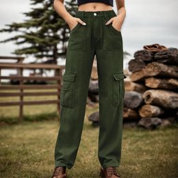 Men's Jeans Green High Waist Overalls Personality Streetwear All Match Cargo Pants Harajuku Sport Trousers Y2K Women Clothing Jeans 231101