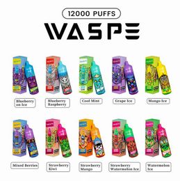 waspe 12k vapes disposable puff 12000 electronic cigarette e cig 100pcs vape desechable vaporizer jetable china factory disposable cigarette 15 Flavours