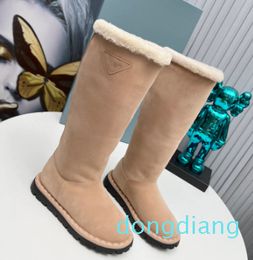 Winter New Knee High Boots Snow Platform Women Chelsea Cotton Fur Warm Boots Suede Flats Shoes Short Plush Ladies shoes