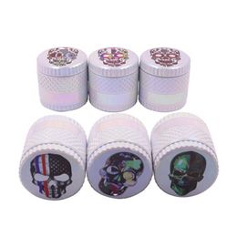 Smoking Gradient Colorful Zinc Alloy 55MM Skull Pattern Dry Herb Tobacco Grind Spice Miller Grinder Crusher Chopped Hand Muller Cigarette Holder DHL