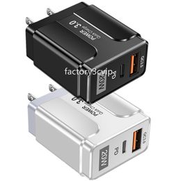 20W Fast Quick Type C Charger 2Ports PD QC3.0 Eu US UK USb C Wall Chargers For IPhone 12 13 14 Samsung Xiaomi F1