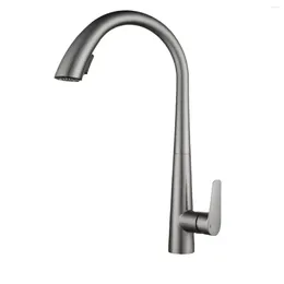 Kitchen Faucets Pull-out Swan Neck Faucet Deck Mounted Basin Tap Splashproof Cold And Mixer Water Universal