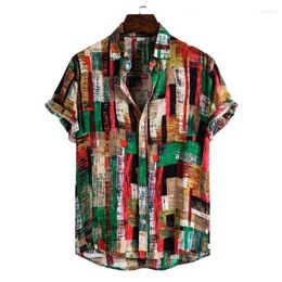 Men's Casual Shirts Hawaiian Short Sleeve Shirt Summer Oversized Social Printed Breathable Botanical Pattern Dazn Trend Vintage Gothic