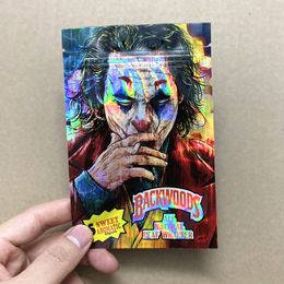 wholesale clown joker packaging bags 5 sweet aromatic all natural leaf wrapper resealable mylar plastic pack edibles package