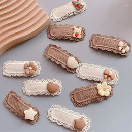 Hair Accessories 2pcs Children Clips Cartoon Small Bow Clip Baby Lace Barrettes BB Little Girls Gifts Korean Kids