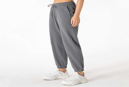 Waffle Sweatpants Women039s Loose Yoga Outfits Thin Legged Casual Pants Yoga Leggings Gym Clothes Breathable Drawstring Elastic5193776