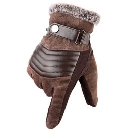 Five Fingers Gloves Touch Screen Winter Warm Men's Gloves Genuine Leather Casual Gloves Mittens for Men Outdoor Sport Full Finger Glove ST030 231031