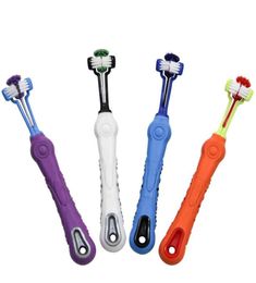 Pet Oral Care Washing Three Sided Cat Toothbrush Dog Pets Clean Mouth Teeth Care Cleaning Grooming Tools Pet Tooth Brush 1525874