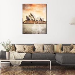 World Famous Building Sydney Opera House Modern Colorful Pencil Script Art Canvas Print Picture Poster for Hotel Room Wall Decor