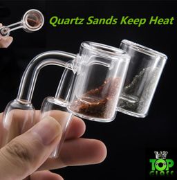 Quartz Thermal Banger with Quartz sands nice Colour keep heat well 10mm 14mm 18mm Double Tube Quartz Thermal Banger9145300
