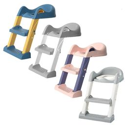 Step Stools Children Toilet Seat with Step Stool Ladder Training Seat Chair Folding Rack Step Stool Kids Step Toilet Seat Ring Potty Toilet 231101