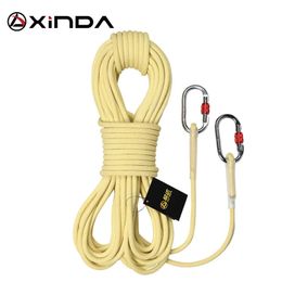 Climbing Ropes XINDA Escalada Paracord Rock Climbing Outdoor Hiking Safety Rope 6 8 10mm Diameter High Strength Fire prevention Equipment 231101