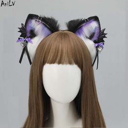Ani Gothic Anime Lolita Party Bat Wings Plush Ears Headband Headwear Cosplay cosplay