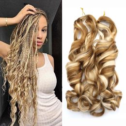 100g 24Inch Pony Style Crochet Braid Hair Attachments French Curls Synthetic Extension Curly Braiding Hair